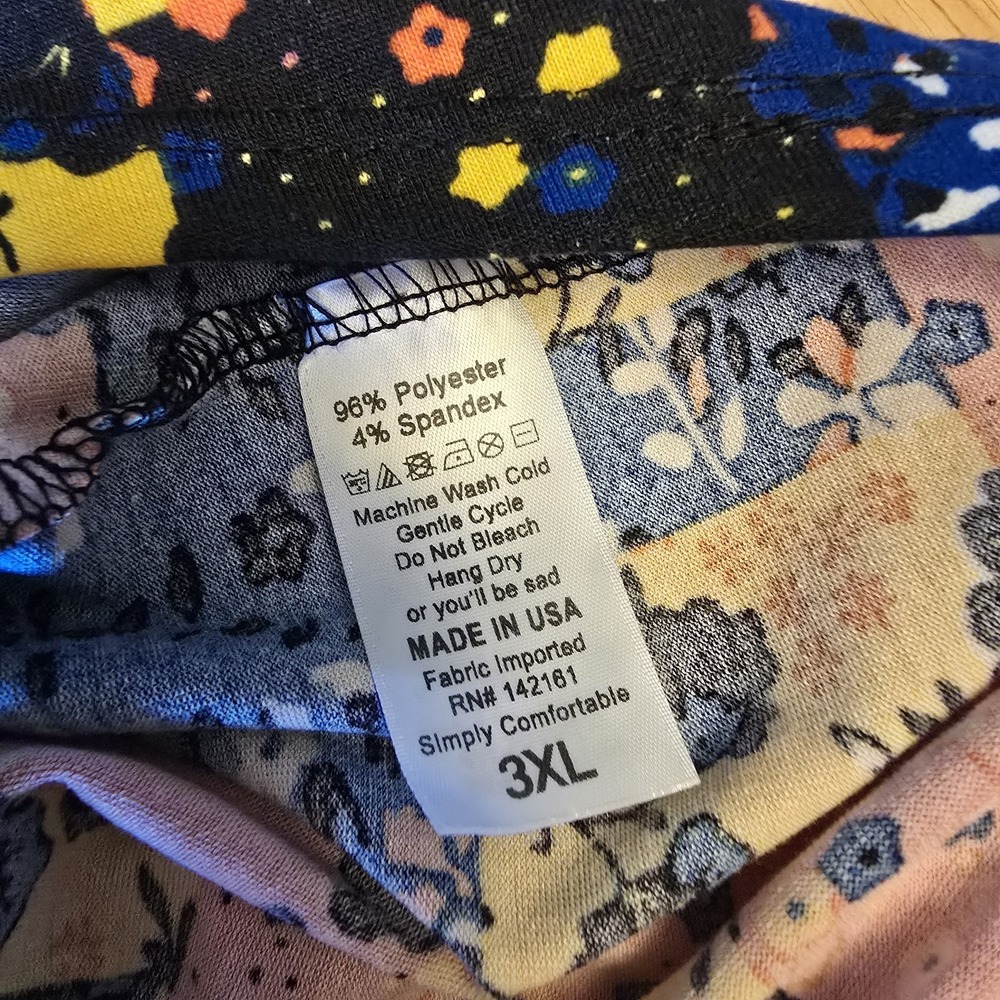 LuLaRoe Women's 3XL Top NWT Abstract Floral Geometric Print High-Low Hem - Picture 5 of 6